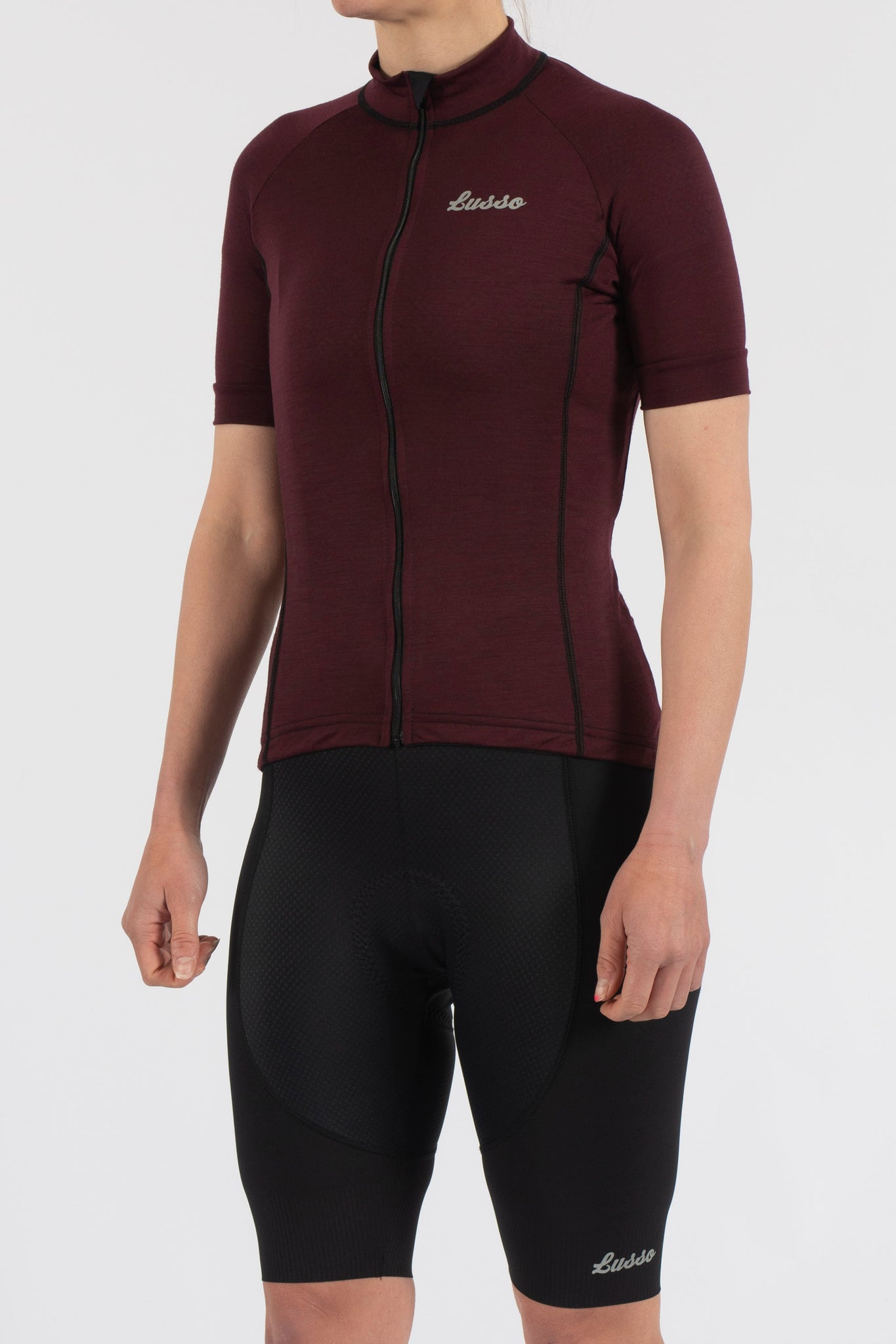 Merino Plum Short Sleeve Jersey - Womens - Lusso Cycle Wear