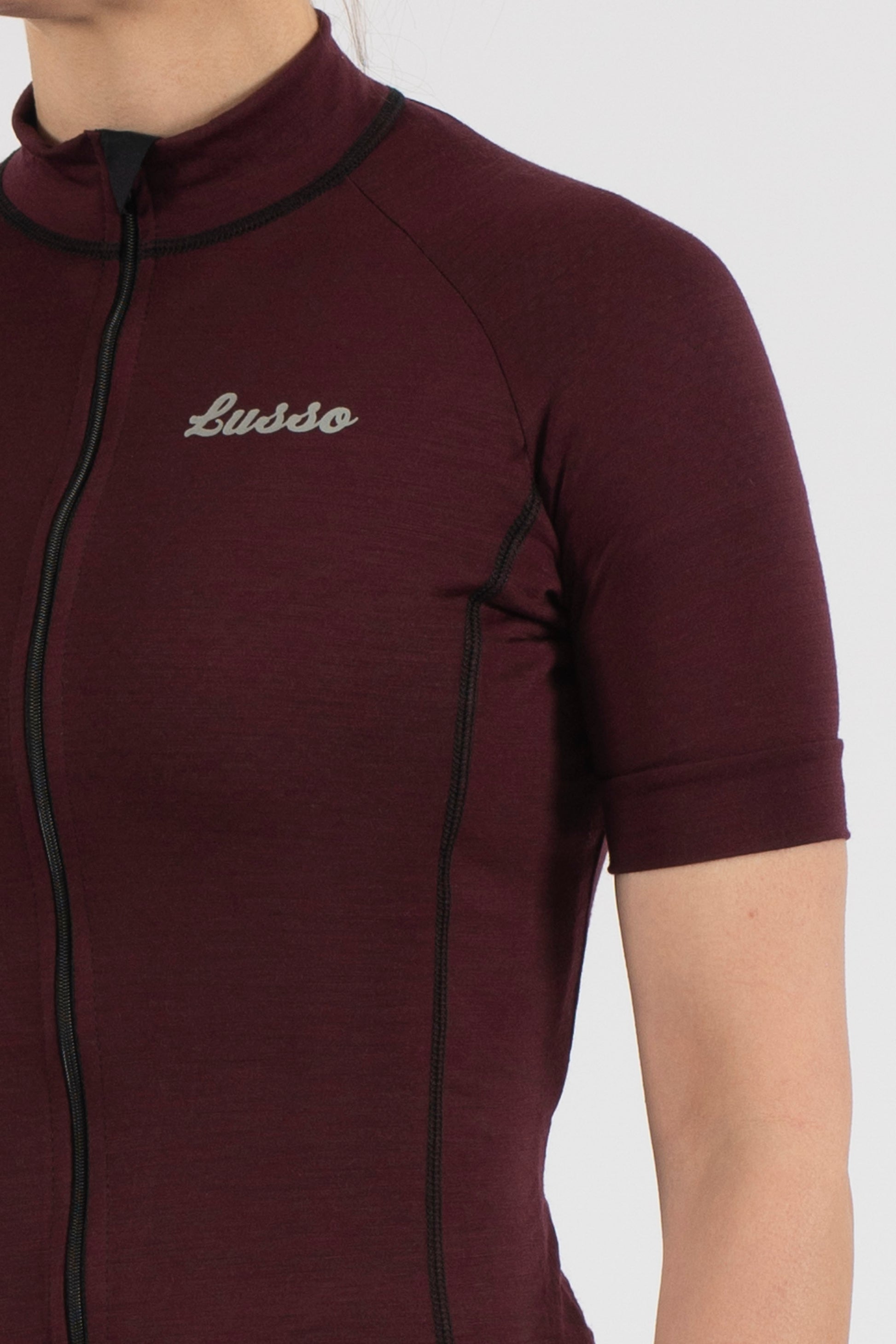 Merino Plum Short Sleeve Jersey - Womens - Lusso Cycle Wear