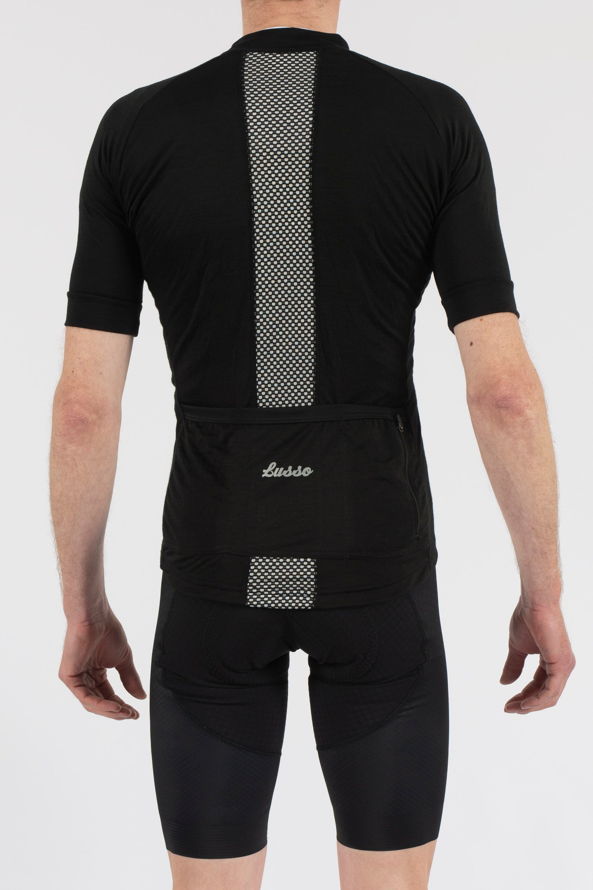 Merino Black Short Sleeve Jersey - Lusso Cycle Wear