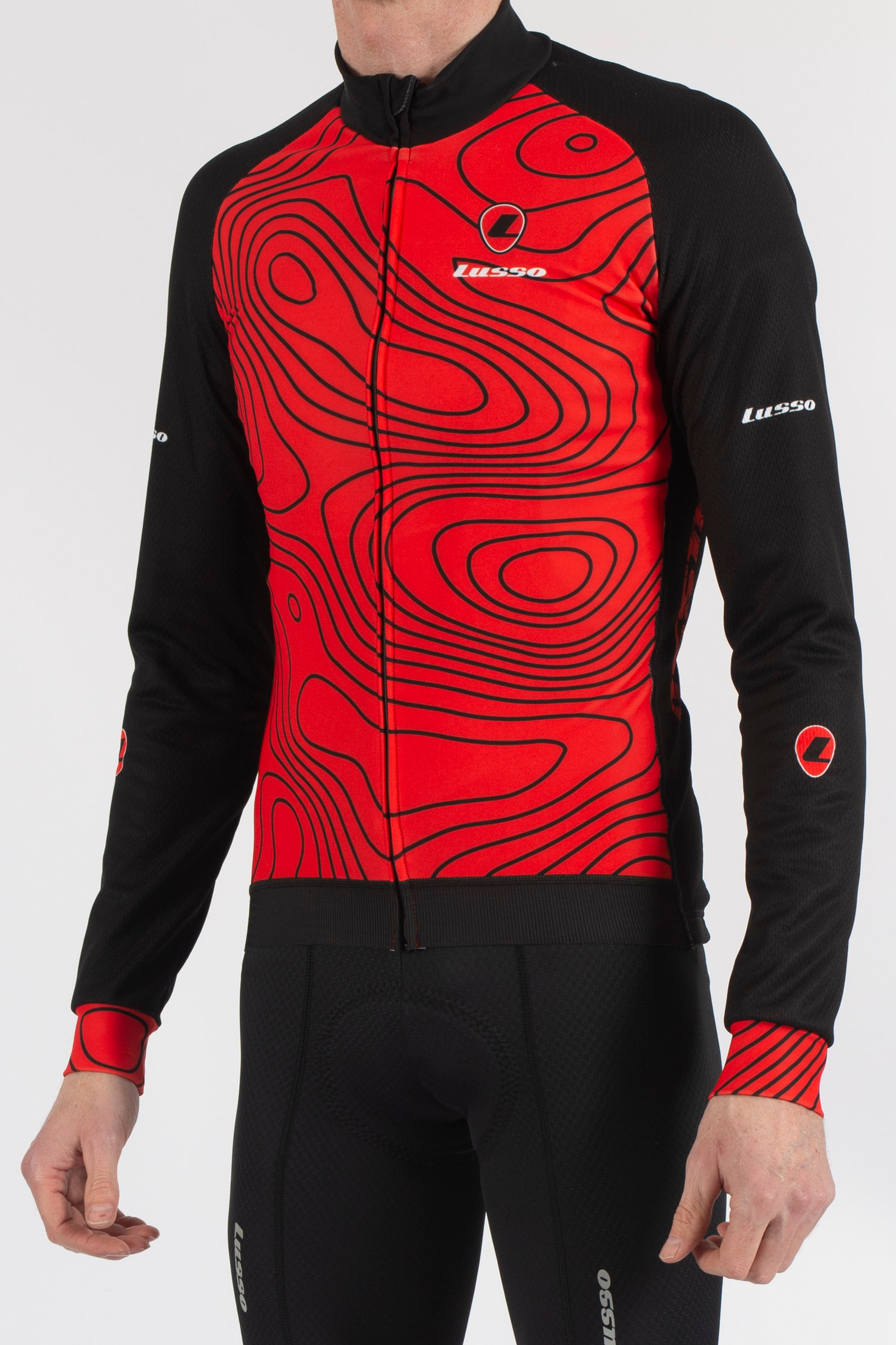 Terrain Red Long Sleeve Jersey - Lusso Cycle Wear