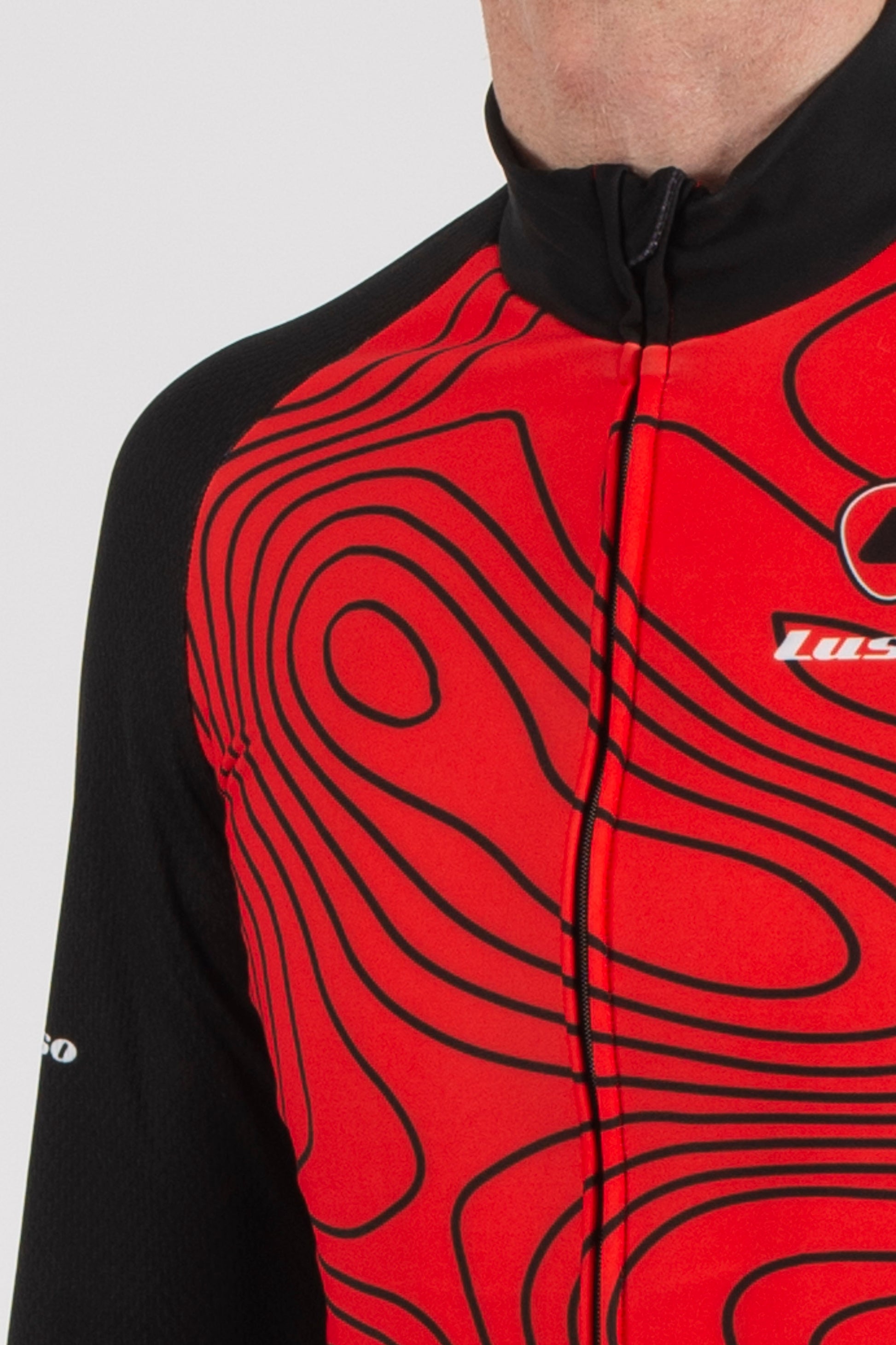 Terrain Red Long Sleeve Jersey - Lusso Cycle Wear