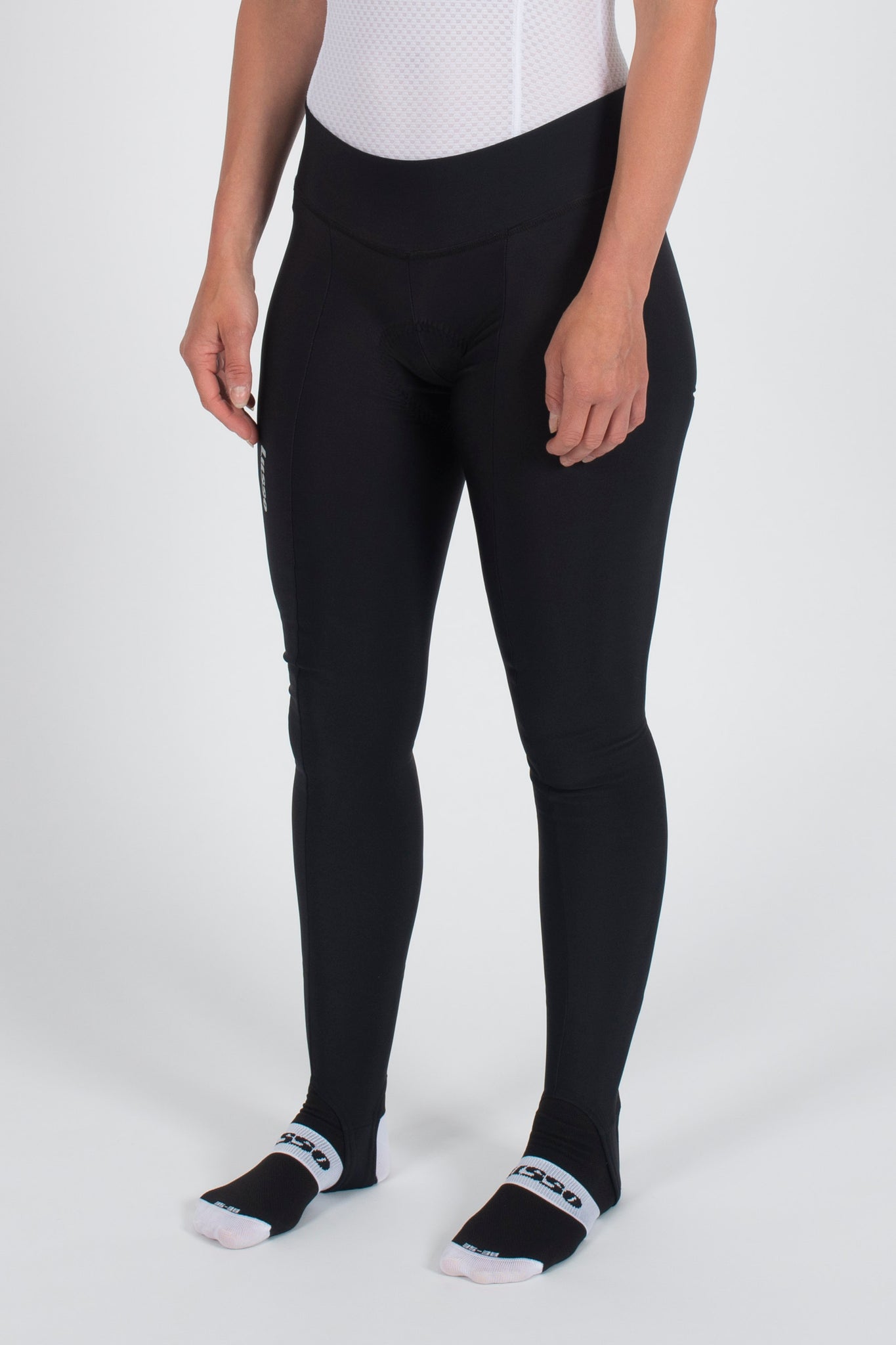 Women's thermal tights - with foot loops - Lusso Cycle Wear