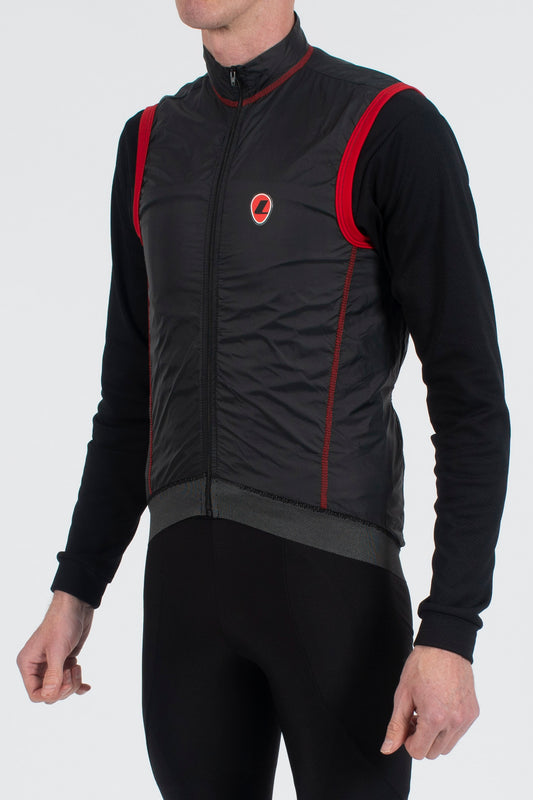 Skylon Gilet Black/Red - Lusso Cycle Wear