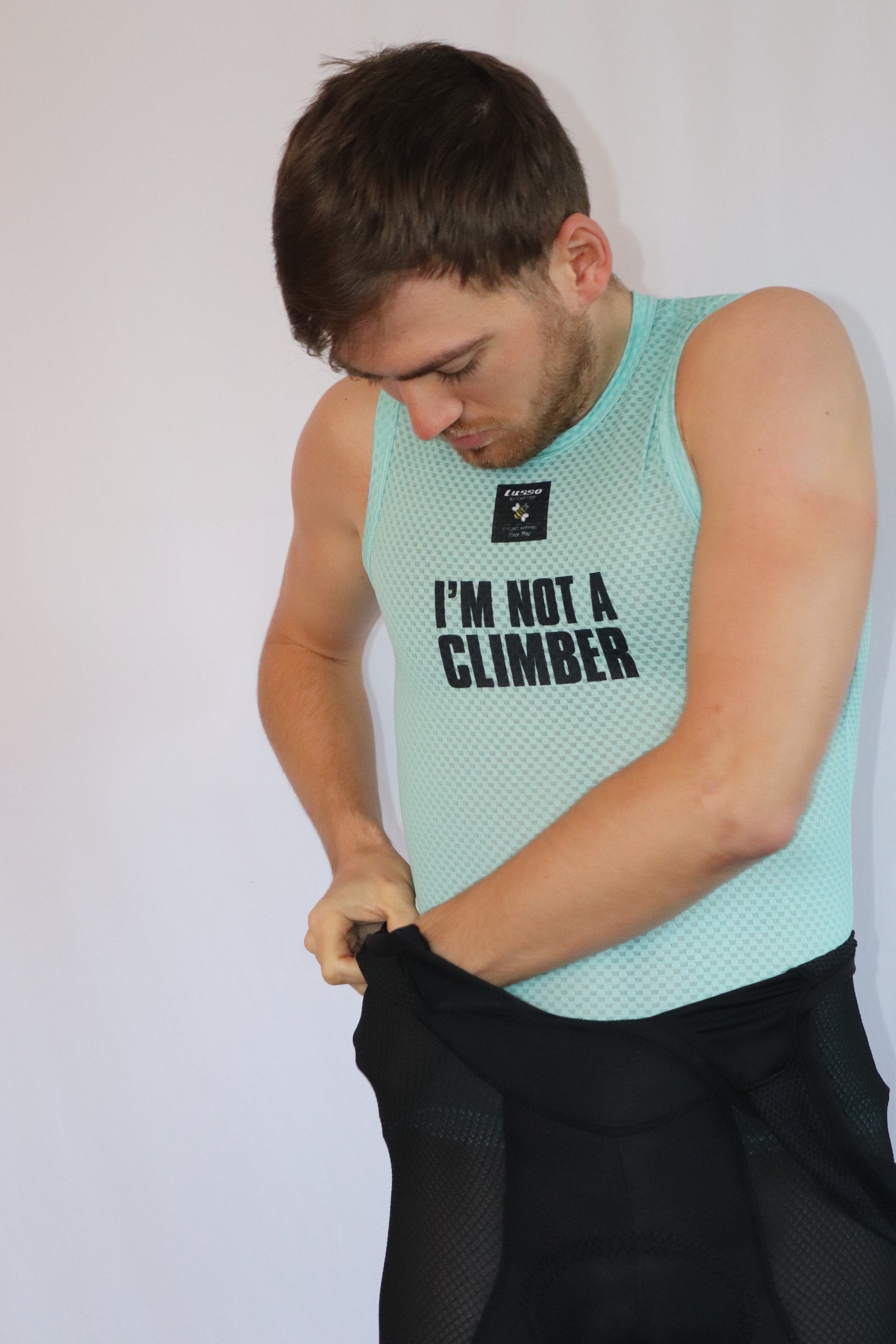 I'm Not a Climber Eco Summer Base layer- mint green - Lusso Cycle Wear