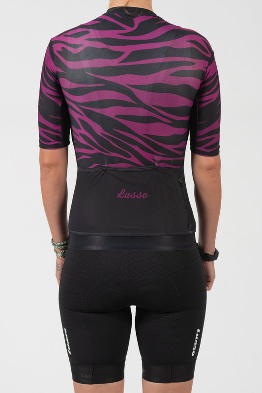 Purple Zebra Short Sleeve Jersey - Womens - Lusso Cycle Wear