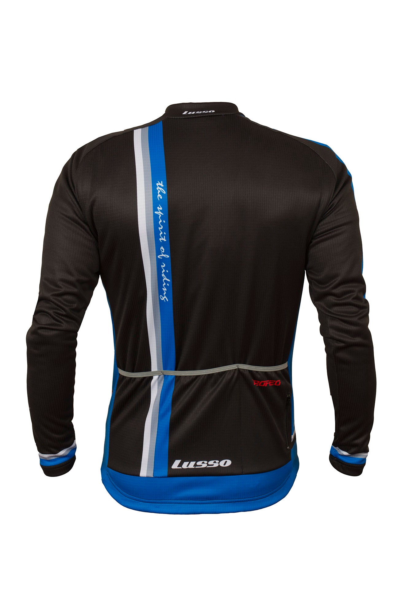 Trofeo L/S Jersey Black/Blue - Lusso Cycle Wear