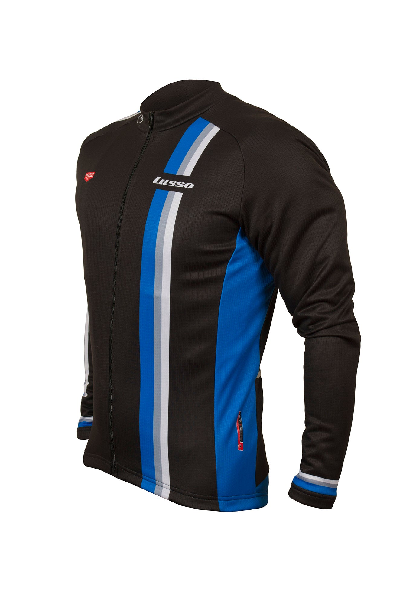 Trofeo L/S Jersey Black/Blue - Lusso Cycle Wear