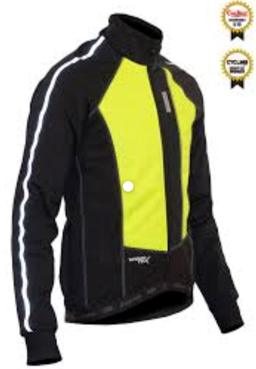 Windtex Thermal Jacket Flo Yellow - Lusso Cycle Wear