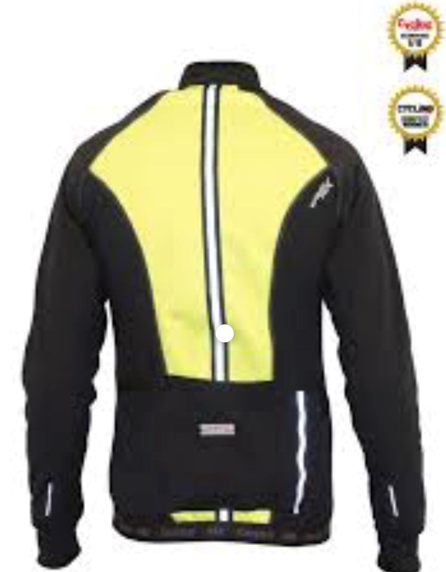 Windtex Thermal Jacket Flo Yellow - Lusso Cycle Wear